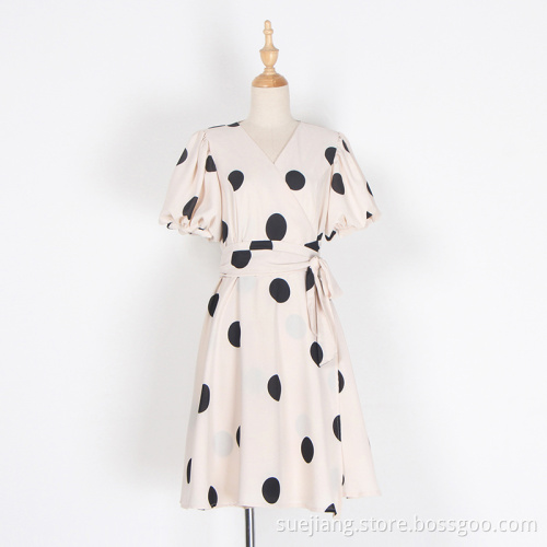 Women Summer Loose Casual Dot Dresses